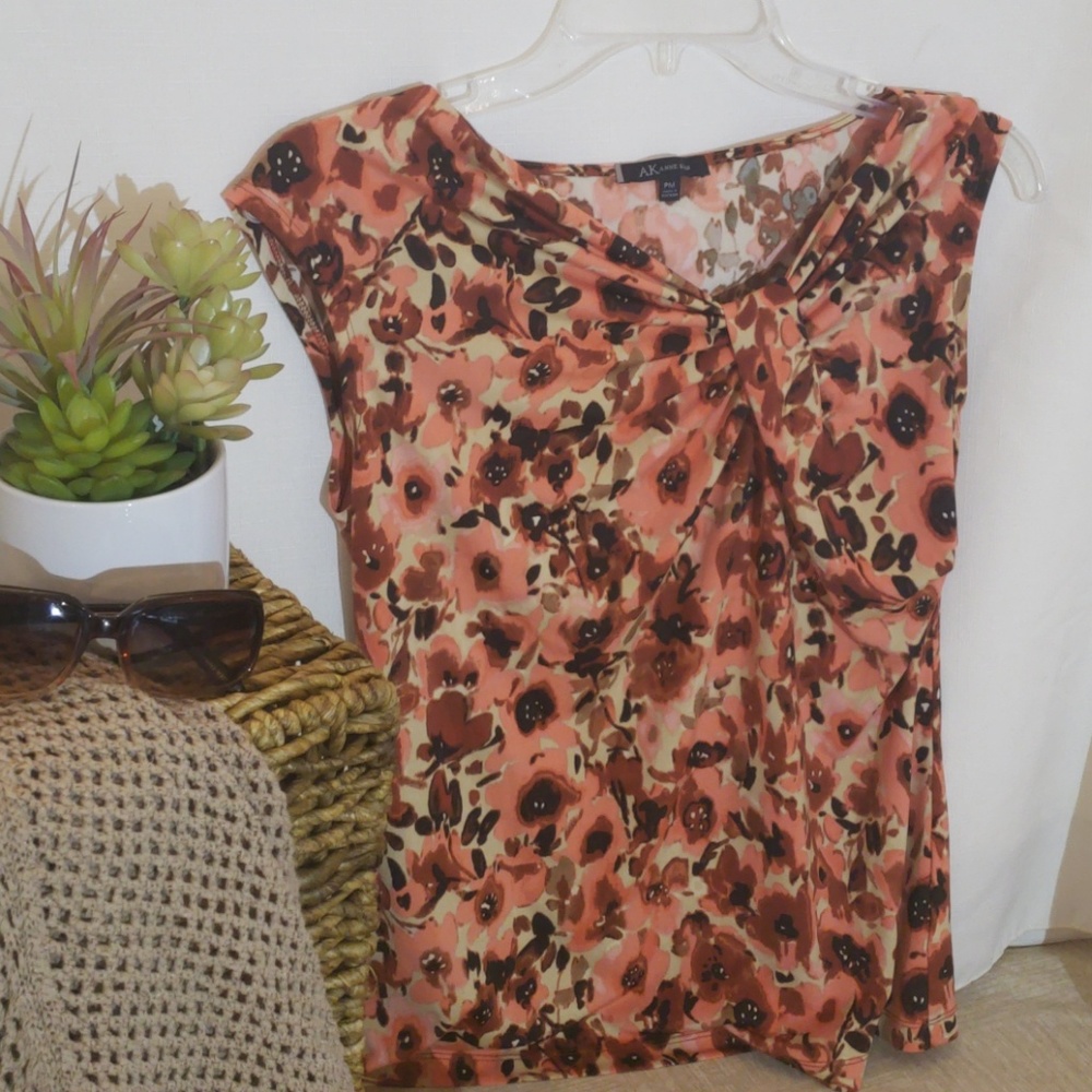 Anne Klein Ruched  Blouse